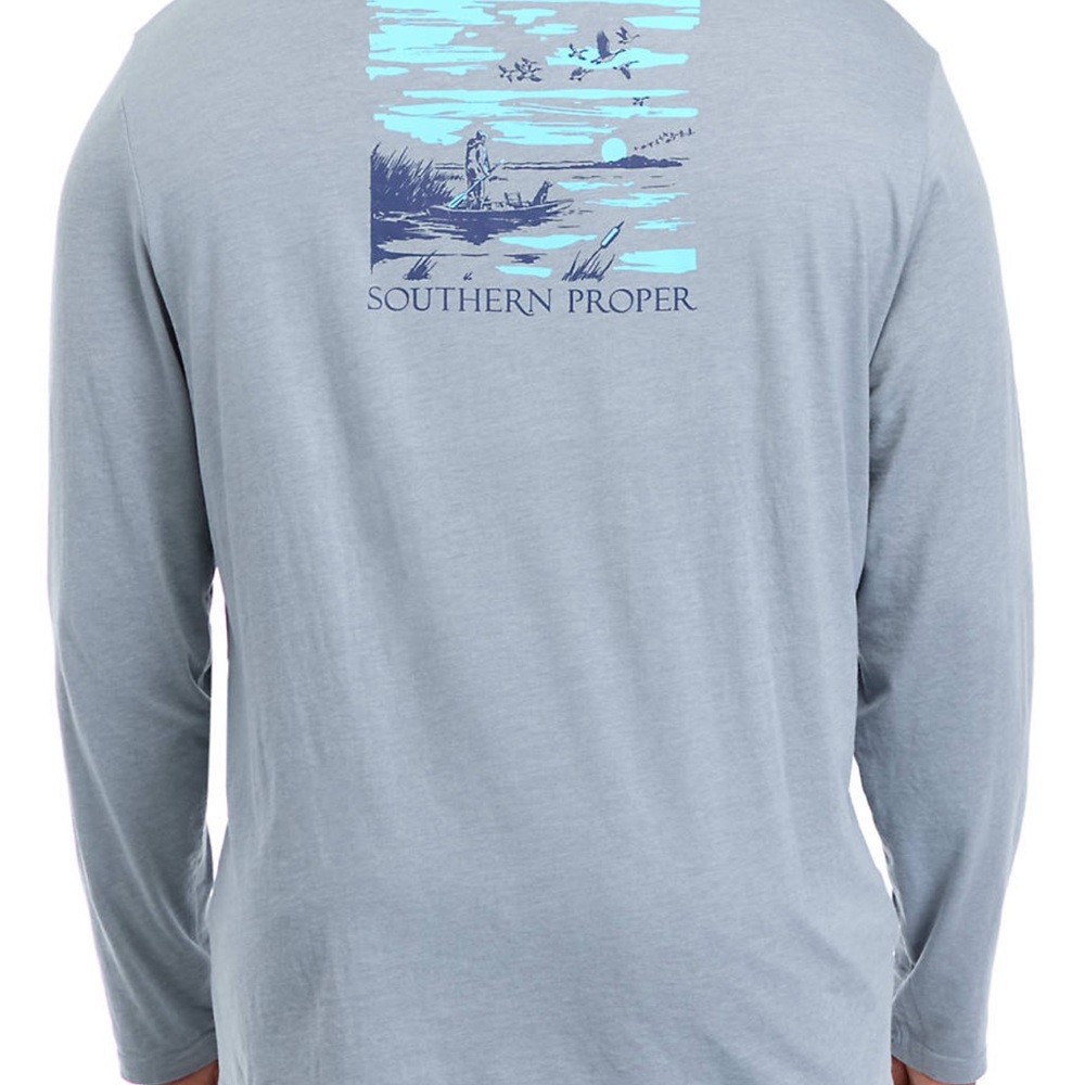 Southern Proper Big & Tall Long Sleeve Lake Day Graphic T-Shirt